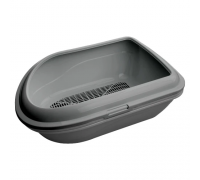 Туалет  під наповнювач AnimAll для кішок, з сіткою, 57×39×23 см, сірий..