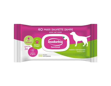 Серветки Inodorina Salv Zampe для очищення лап, 40 шт