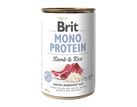 Brit Mono Protein Dog k 400 g для дорослих собак з ягнятком та темним рисом