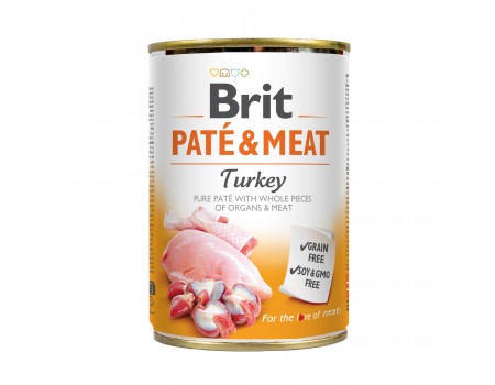 Корм вологий Brit Care Pate and Meat для дорослих собак з індичкою. 400 г