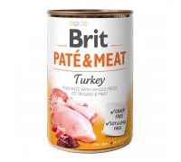 Brit Pate & Meat Dog k 400 g для взрослых собак с индейкой..