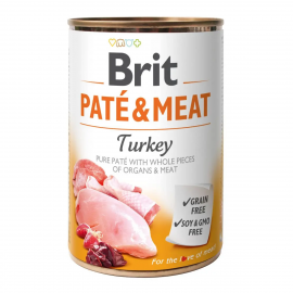 Brit Pate & Meat Dog k 400 g для дорослих собак з індичкою..