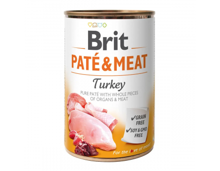 Brit Pate & Meat Dog k 400 g для дорослих собак з індичкою