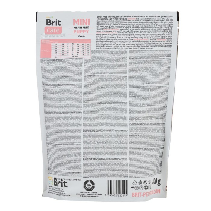 Brit  Care GF Mini  Puppy Lamb с ягненком для щенков малых пород 400г
