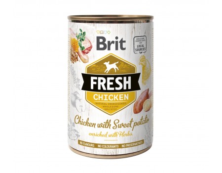 Brit Fresh Chicken with Sweet Potato консерви для собак, курка, батат, 0,4 кг