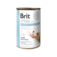 Влажный корм Brit GF VetDiet Obesity для собак, при ожирении и избыточном весе, ягненок и горошек, 400 г