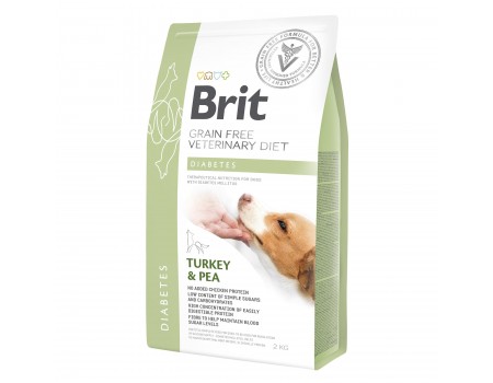 Brit GF  Veterinary Diet  Dog  DIABETES - беззерновой корм для собак при диабете (индейка/горох), 2 кг