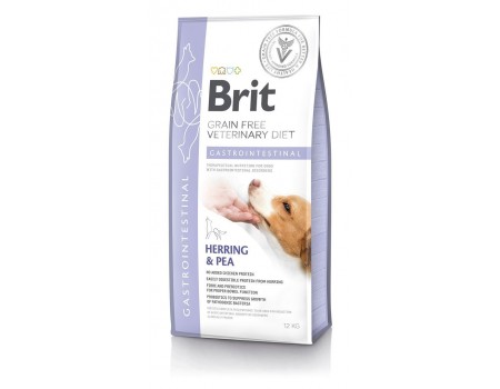  Brit GF VetDiets Dog Gastrointestinal. Беззерновая диета при острых и хронических гастроэнтеритах. Сельдь, лосось, горох и гречиха,  12 кг