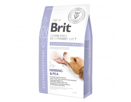  Brit GF VetDiets Dog Gastrointestinal. Беззерновая диета при острых и хронических гастроэнтеритах. Сельдь, лосось, горох и гречиха,  2 кг