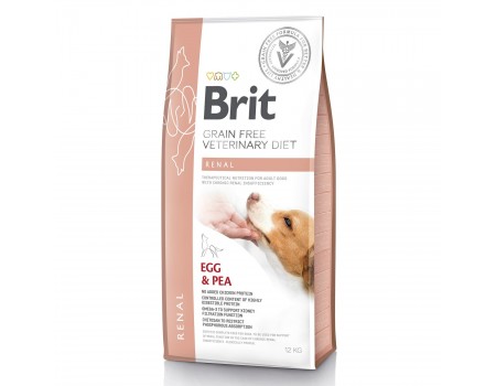 Brit GF Veterinary Diet Dog Renal  при почечной недостаточности с яйцом, горохом и гречкой  12 кг	