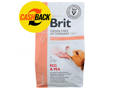 Brit GF Veterinary Diet Dog Renal при нирковій недостатності з яйцем, горохом та гречкою 2 кг