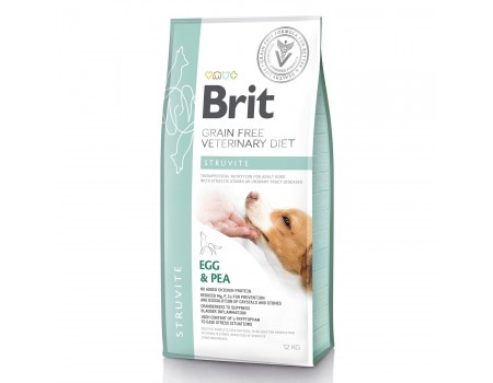 Brit GF  Veterinary Diet Dog Struvite  при мочекаменной болезни с яйцом, индейкой, горохом и гречкой  12 кг	