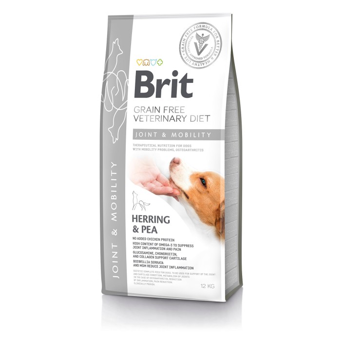 Brit GF Veterinary Diet Dog Grain Free Mobility для суглобів з оселедцем, лососем, горохом та гречкою 12 кг