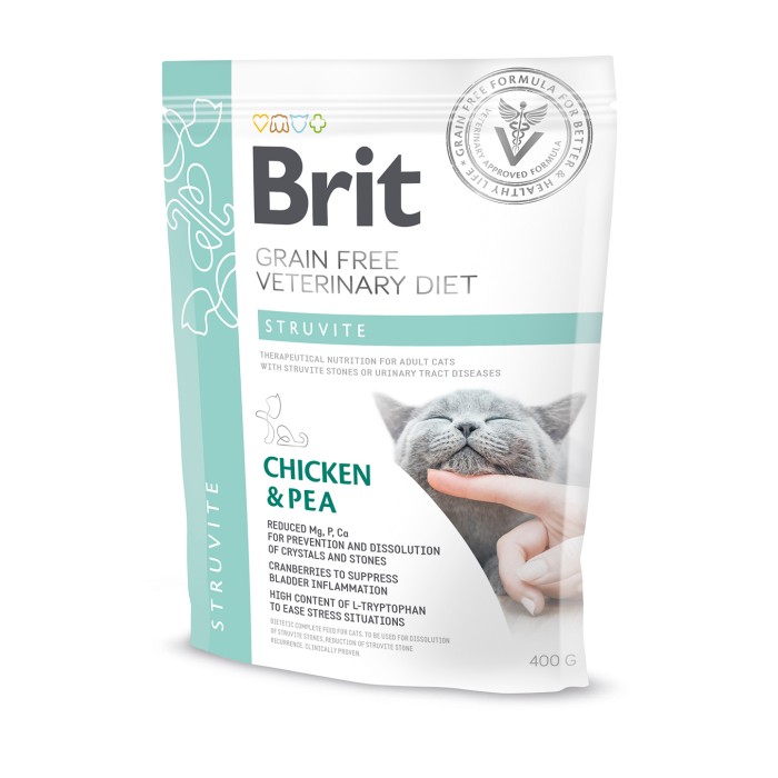 Сухой корм Brit GF Veterinary Diets Cat Struvite, для взрослых кошек, 400 г*