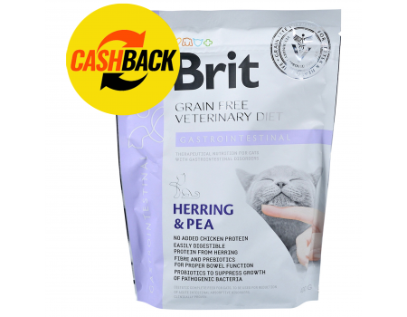 Brit GF Veterinary Diet  Cat Gastrointestinal для кошек с желудочно-кишечными расстройствами 400 г	
