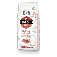 Brit Fresh Beef/Pumpkin Puppy Large полнорационный сухой корм со свежей говядиной и тыквой для щенков крупных пород- мышцы и суставы,  12 кг