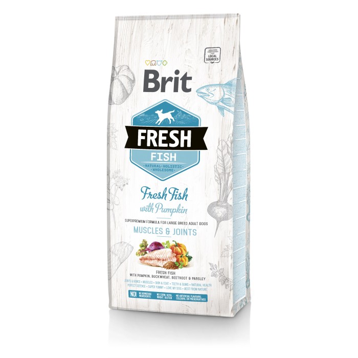 Brit Fresh Fish with Pumpkin Adult Large Muscles Joints сухий корм для дорослих собак великих порід (риба), 12 кг