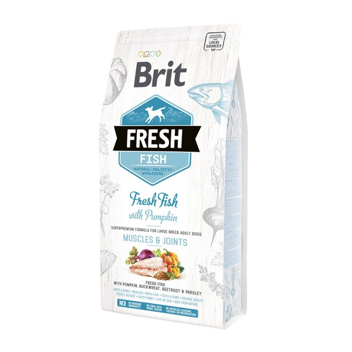 Brit Fresh Fish with Pumpkin Adult Large Muscles Joints сухой корм для взрослых собак крупных пород (рыба), 2,5 кг