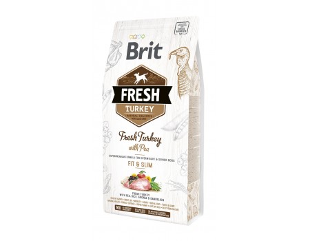 Brit Fresh Turkey with Pea Adult Fit & Slim для взрослых собак всех пород (индейка), 2,5 кг