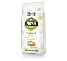 Brit Fresh Duck/Millet Active Run & Work  утка,пшено для взрослых соба..