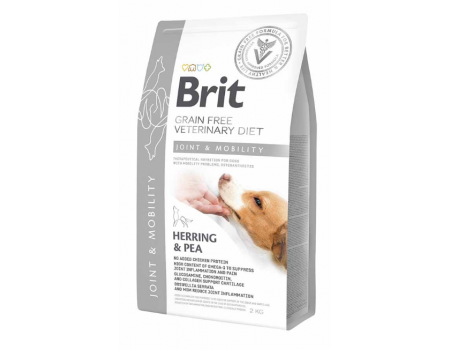 срок до 07. 2023 // Brit GF Veterinary Diet Dog Grain Free Mobility  для суставов с селедкой, лососем, горохом и гречкой 2 кг