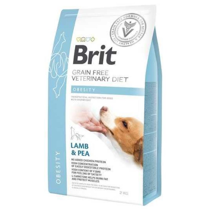 Brit GF Veterinary Diet Dog Obesity при избыточном весе с ягнятиной, индейкой и горохом  2 кг	
