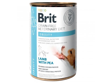 Консерва Brit GF Veterinary Diet Dog Obesity при избыточном весе с ягнятиной, индейкой и горохом  0.4кг