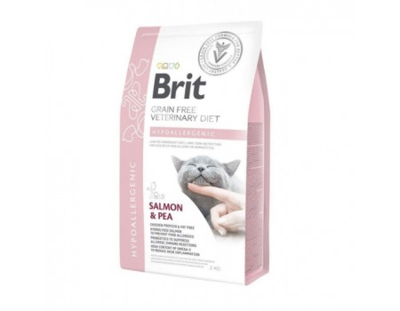 Brit GF Veterinary Diet Cat Hypoallergenic пищевая аллергия или непереносимость  2 кг	
