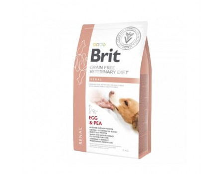 Brit GF Veterinary Diet Dog Renal  при почечной недостаточности с яйцом, горохом и гречкой  2 кг	