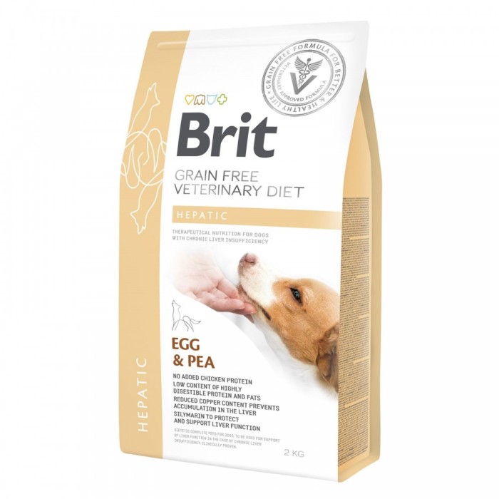 Brit GF VetDiets Dog Hepatic Беззернова дієта при хворобі печінки з яйцем, горохом, бататом та гречкою, 2 кг