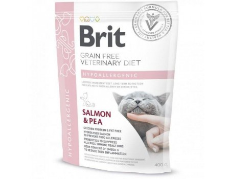 Brit GF Veterinary Diet Cat Hypoallergenic пищевая аллергия или непереносимость  400г	