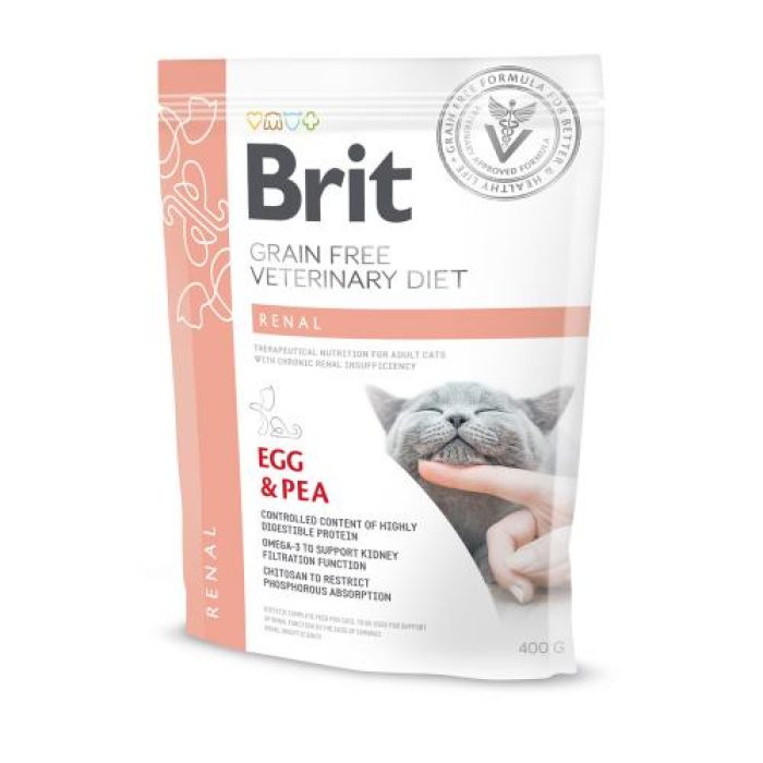 Brit GF Veterinary Diet Cat Renal для кошек с нарушенной функцией почек и хронической почечной недостаточностью 400г	