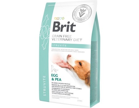 Brit GF Veterinary Diet Dog Struvite при сечокам'яній хворобі з яйцем, індичкою, горохом та гречкою 2 кг