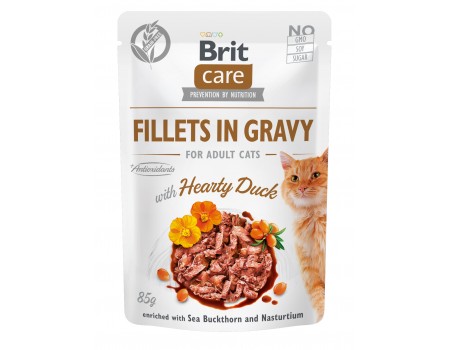 Суперпремиальный влажный корм для кошек BRIT Care Cat утка в соусе 85г
