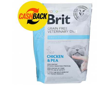 Brit GF Veterinary Diets Cat Obesity. Беззерновая диета при избыточном весе и ожирении  0.4 кг