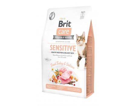 Brit Care Cat GF Sensitive HDigestion & Delicate Taste, для вибагливих кішок) 0,4 кг