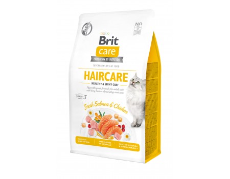 Brit Care Cat GF Haircare Healthy & Shiny Coat (здоровья кожи и шерсти) 0,4 кг