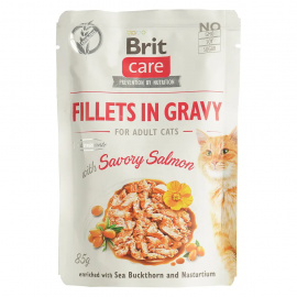 Суперпремиальный влажный корм для кошек BRIT Care Cat пикантный лосось..