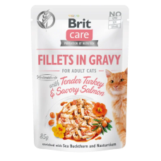 Суперпремиальный влажный корм для кошек BRIT Care Cat нежная индейка и пикантный лосось 85г