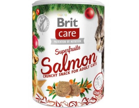 Brit Care Cat Superfruits Рождественское лакомство для кошек Лосось и облепиха 100 г