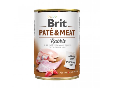 Корм влажный Brit Care Pate and Meat для взрослых собак с кроликом, 400 г