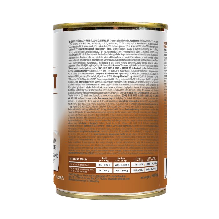 Корм влажный Brit Care Pate and Meat для взрослых собак с кроликом, 400 г