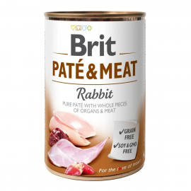 Brit Pate & Meat Dog k 400 g для взрослых собак с кроликом..