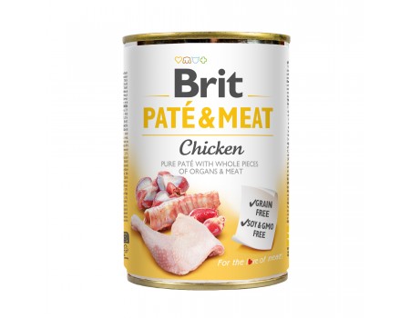 Brit Pate & Meat Dog k 400 g для дорослих собак з куркою
