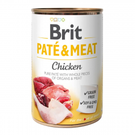 Brit Pate & Meat Dog k 400 g для дорослих собак з куркою..