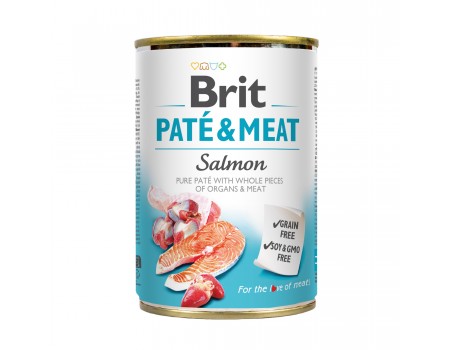 Корм вологий Brit Care Pate and Meat для дорослих собак з лососем, 400 г