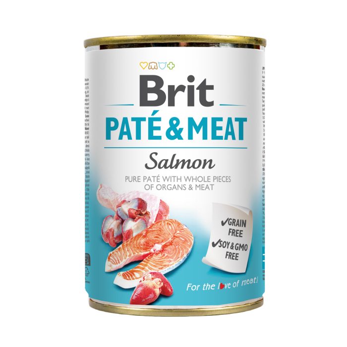 Корм вологий Brit Care Pate and Meat для дорослих собак з лососем, 400 г