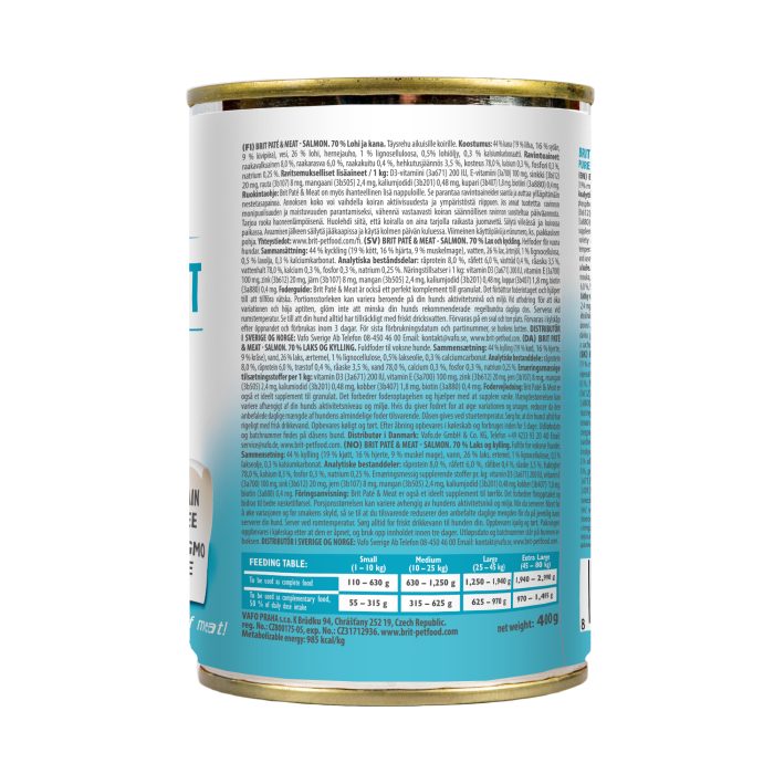 Корм вологий Brit Care Pate and Meat для дорослих собак з лососем, 400 г