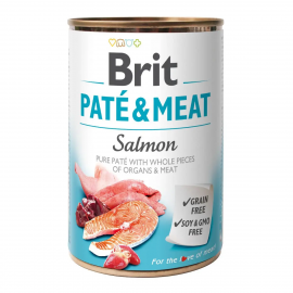 Brit Pate & Meat Dog k 400 g для взрослых собак с лососем..