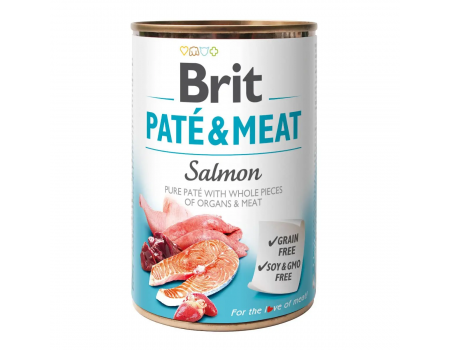 Brit Pate & Meat Dog k 400 g для дорослих собак з лососем